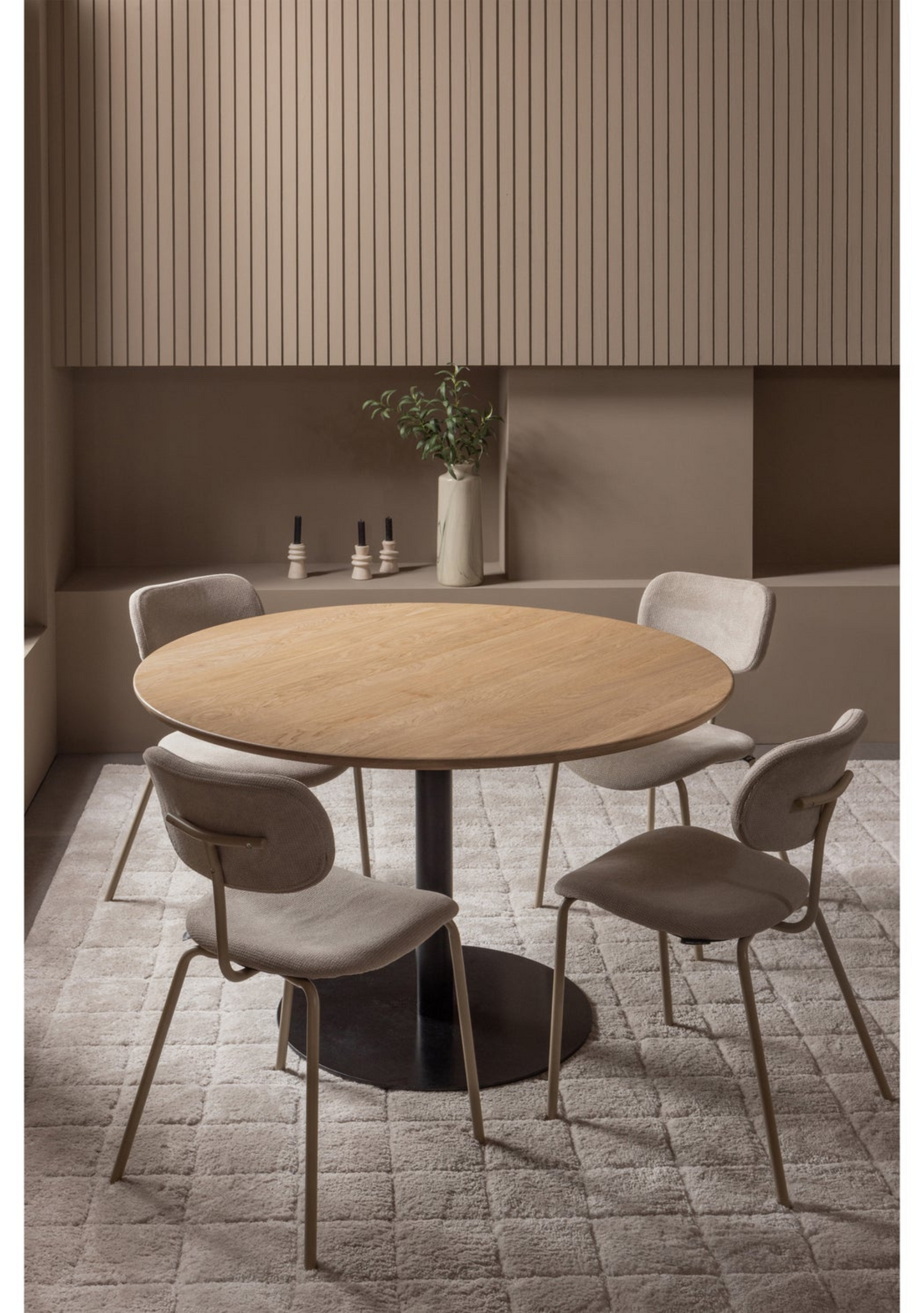 Tablo Dining Table – Round FSC® Oak Transparent 120 cm - Elara Maison