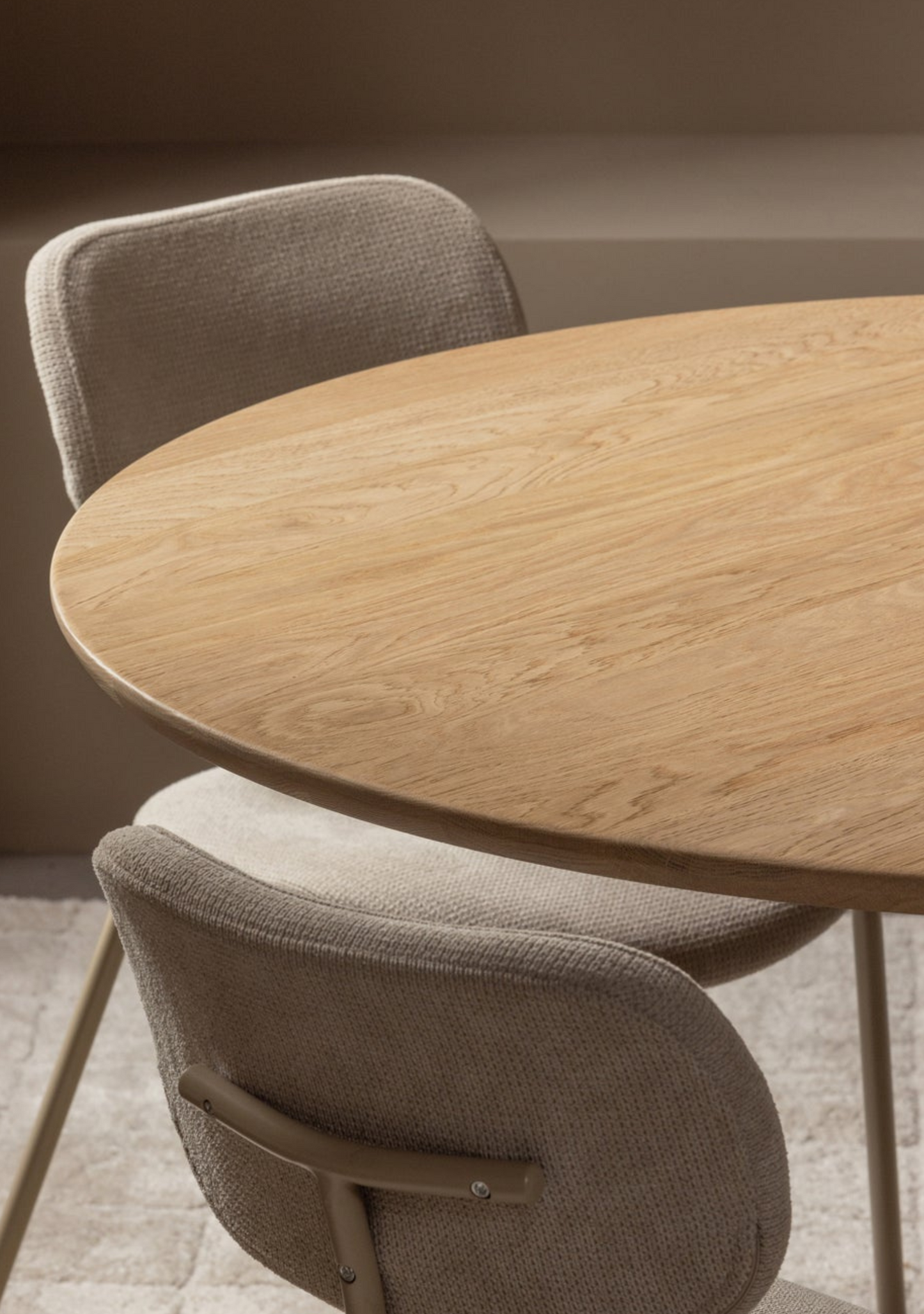 Tablo Dining Table – Round FSC® Oak Transparent 120 cm - Elara Maison