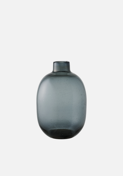 Smoked Glass Vase – Black - Elara Maison