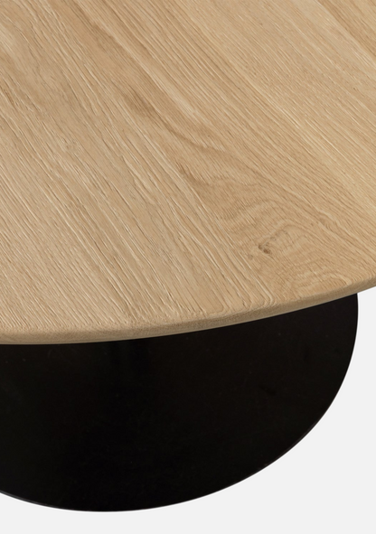 Tablo Dining Table – Round FSC® Oak Transparent 120 cm - Elara Maison