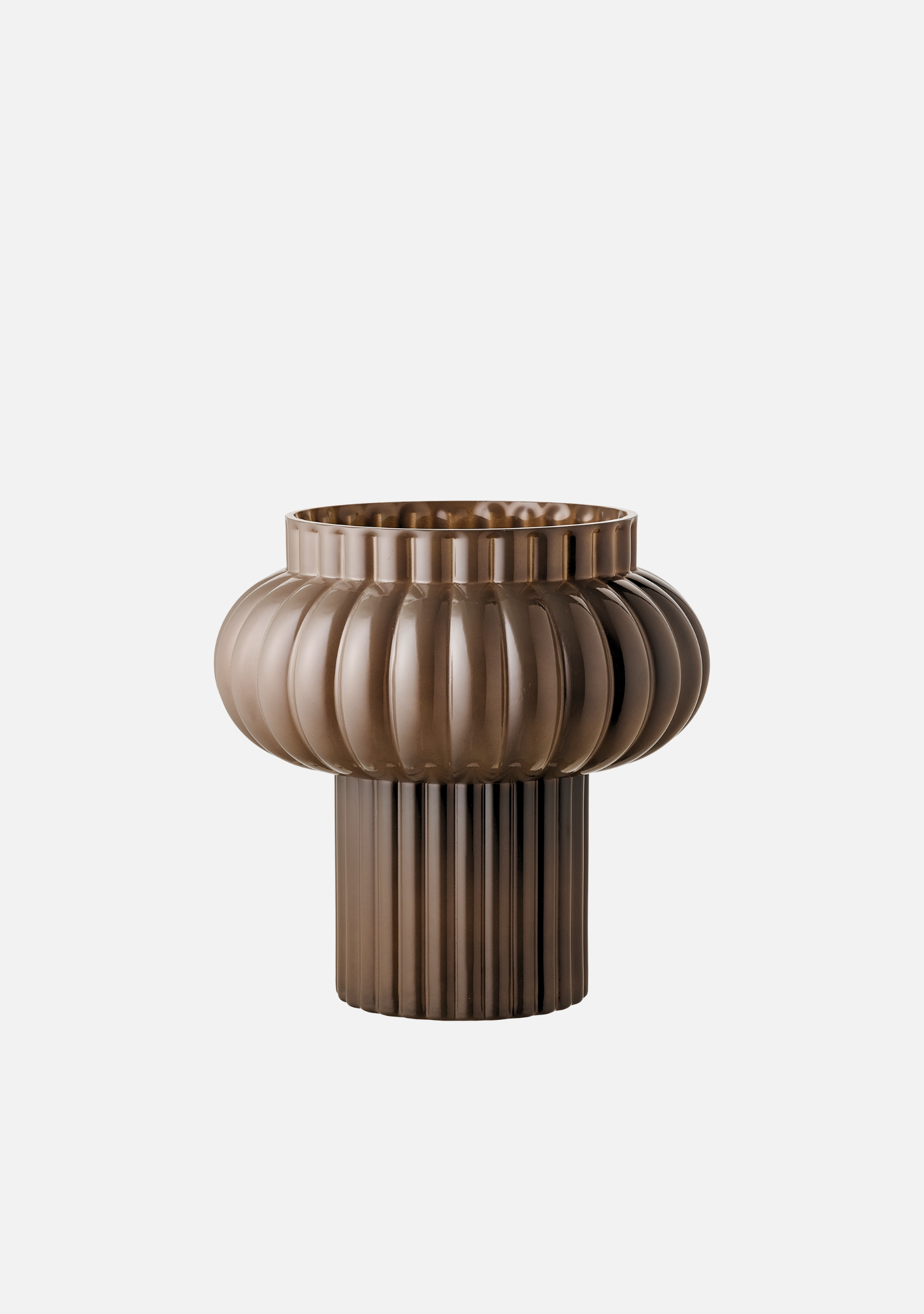 Sculptural Glass Vase – Brown - Elara Maison