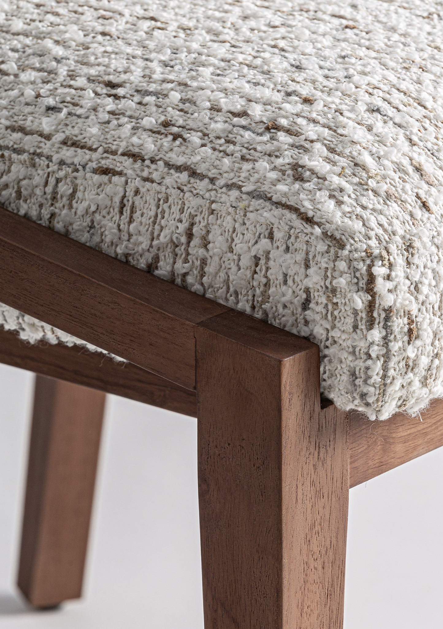 Erbach Armchair – Speckled Beige Upholstery & Brown Wood