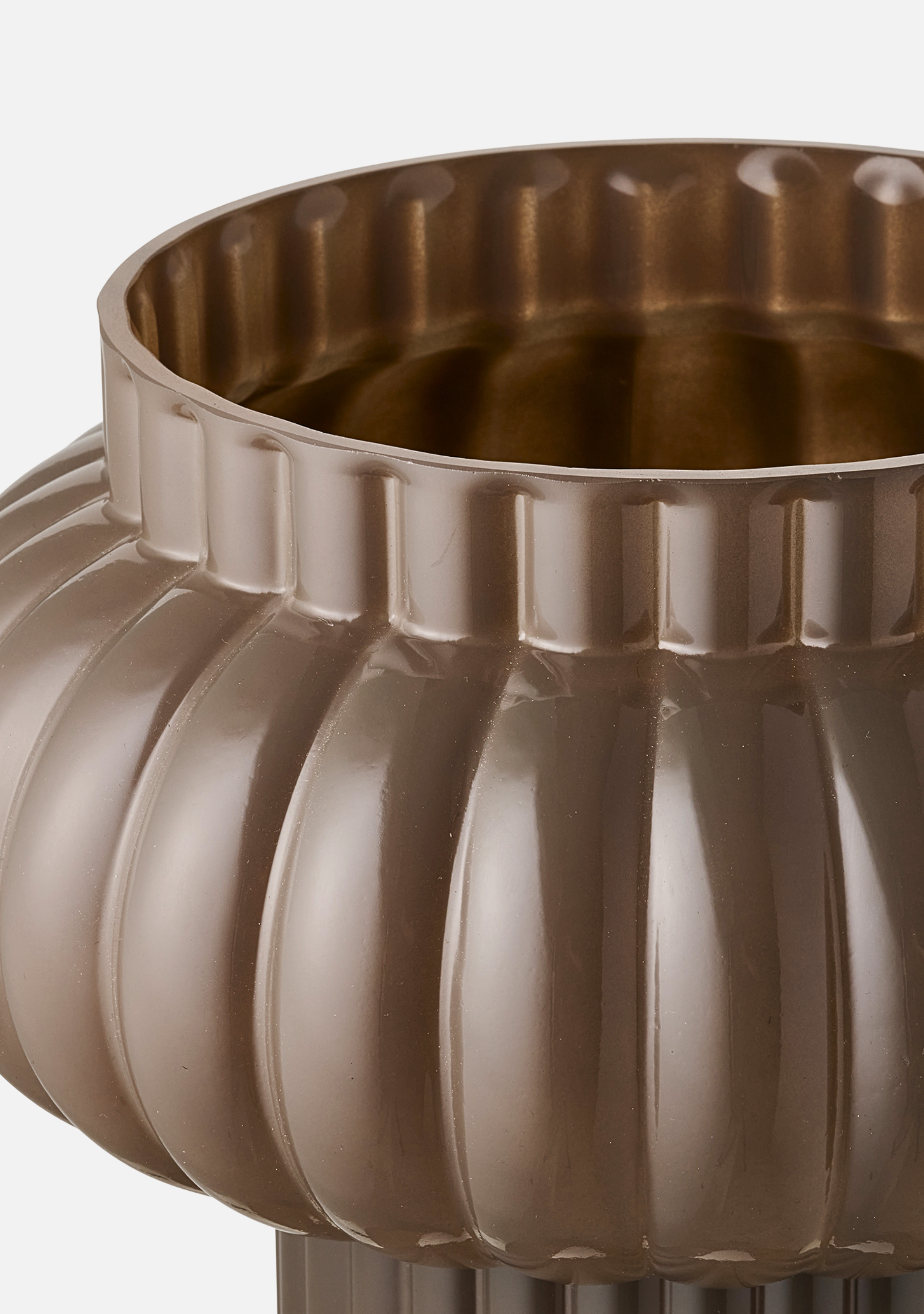 Sculptural Glass Vase – Brown - Elara Maison