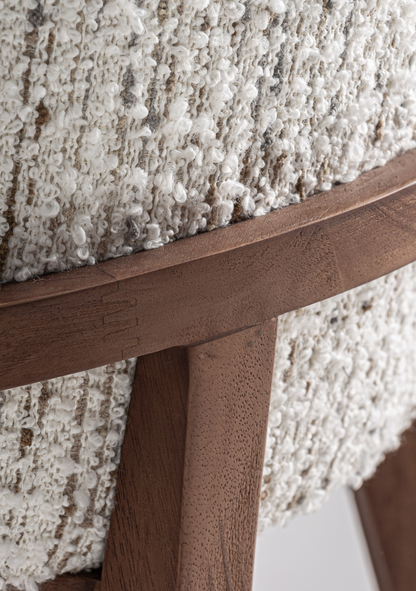 Erbach Armchair – Speckled Beige Upholstery & Brown Wood