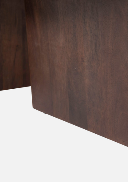 Seam Coffee Table – Mango Wood Dark Brown 110×60 cm - Elara Maison