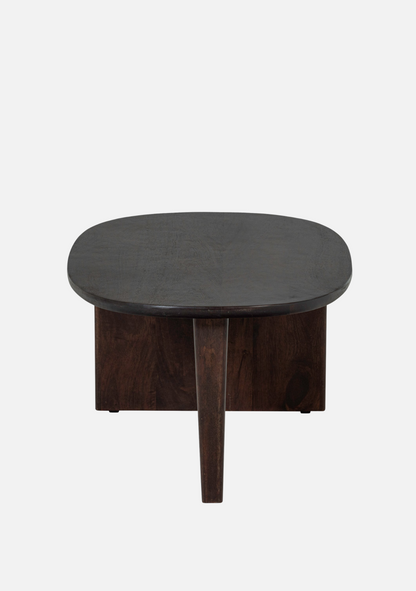 Seam Coffee Table – Mango Wood Dark Brown 110×60 cm - Elara Maison