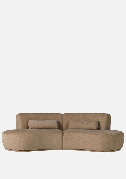 Batavier Velvet Sofa – Light Brown