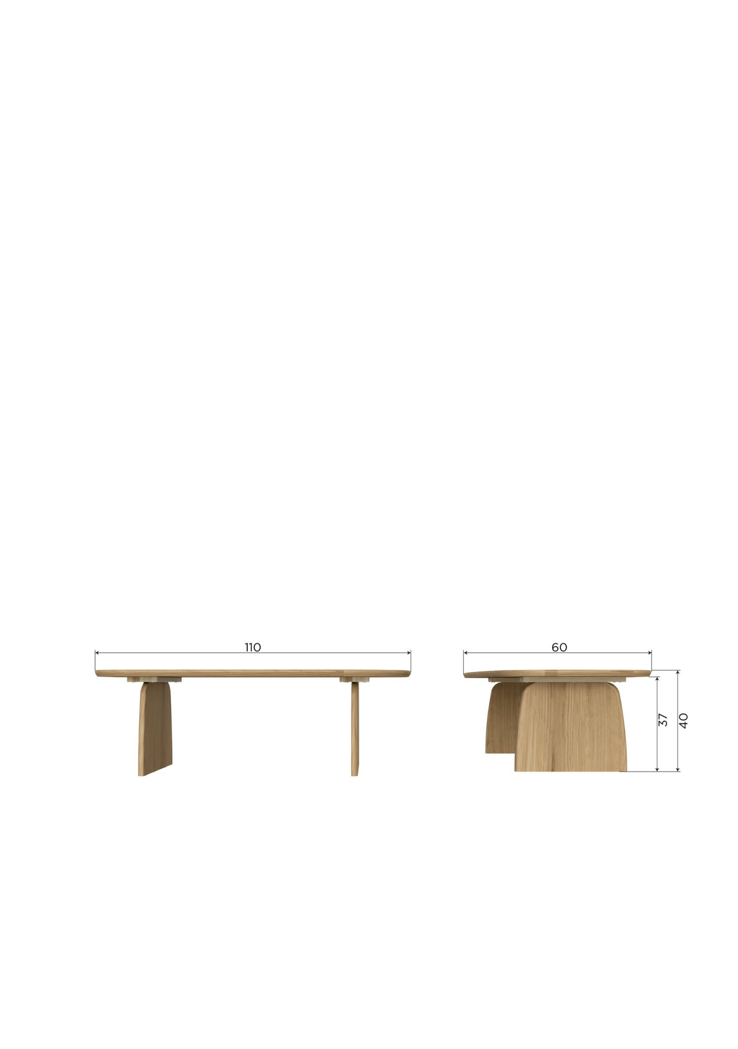 Tablo Coffee Table – Oak Transparent 110×60 cm FSC® - Elara Maison