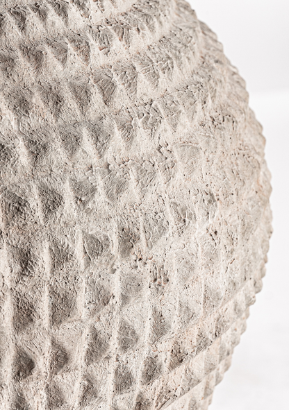 Donie Sculptural Cement Vase – Beige - Elara Maison