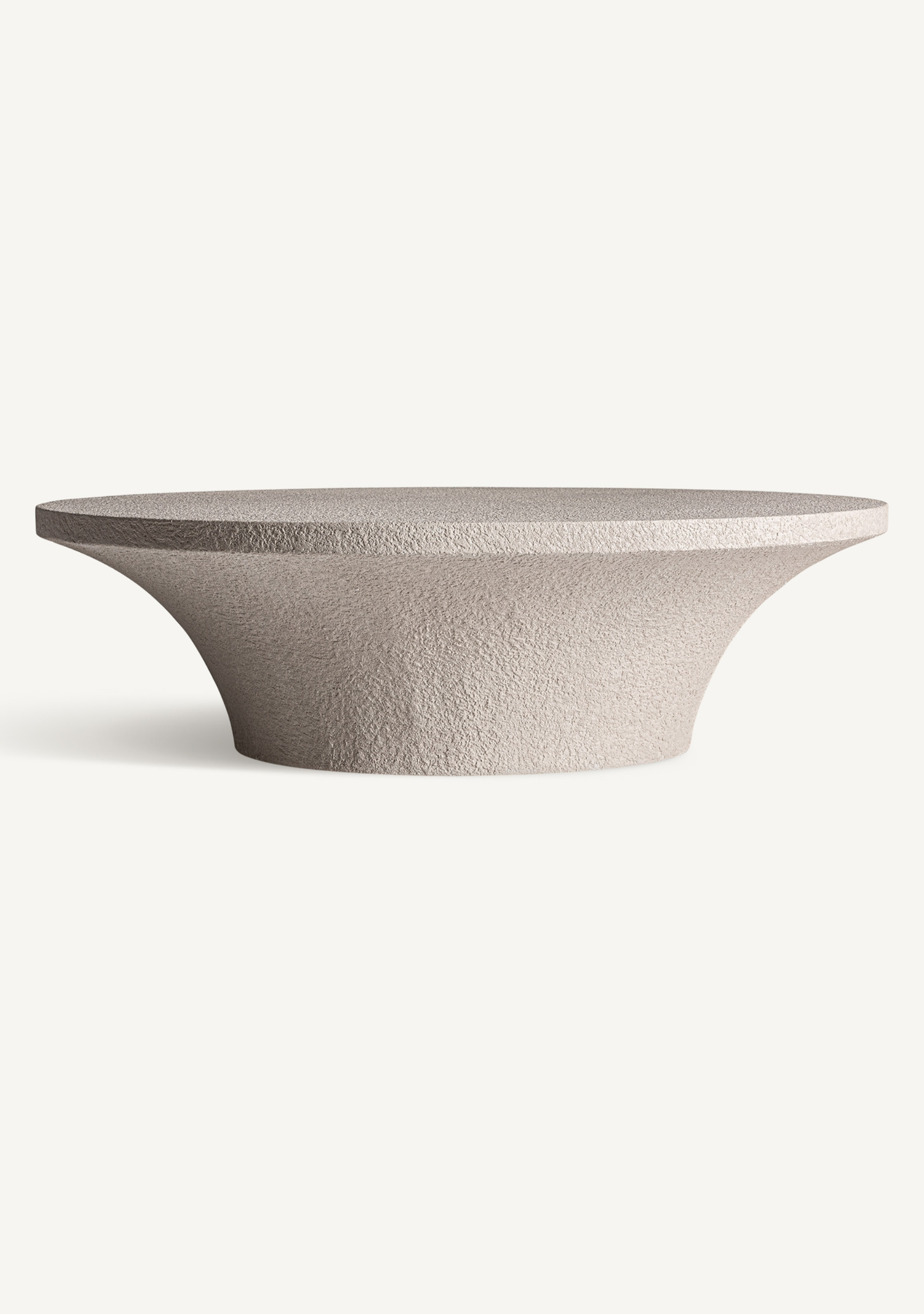 Sion Sculptural Cement Coffee Table – Beige - Elara Maison