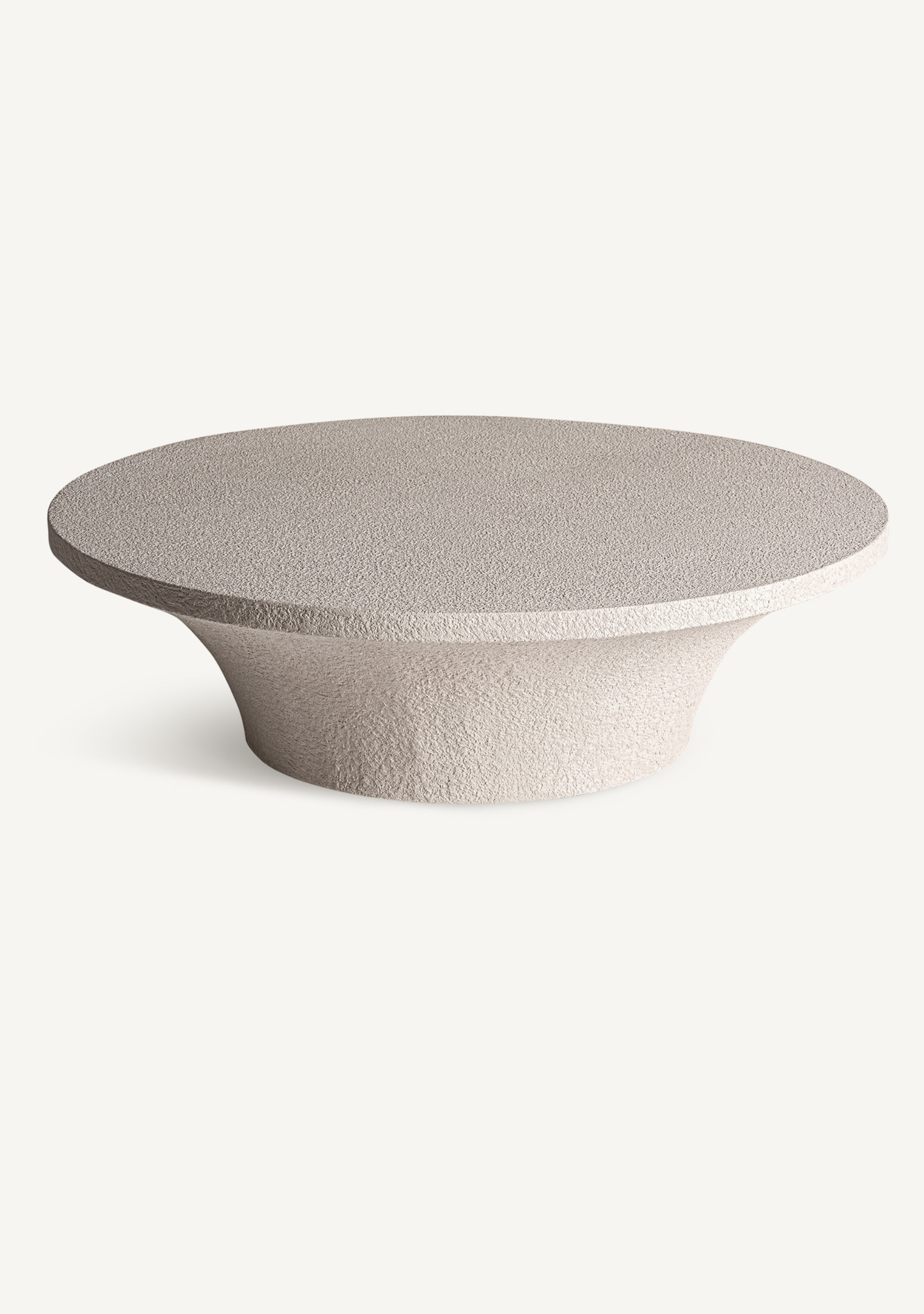 Sion Sculptural Cement Coffee Table – Beige - Elara Maison