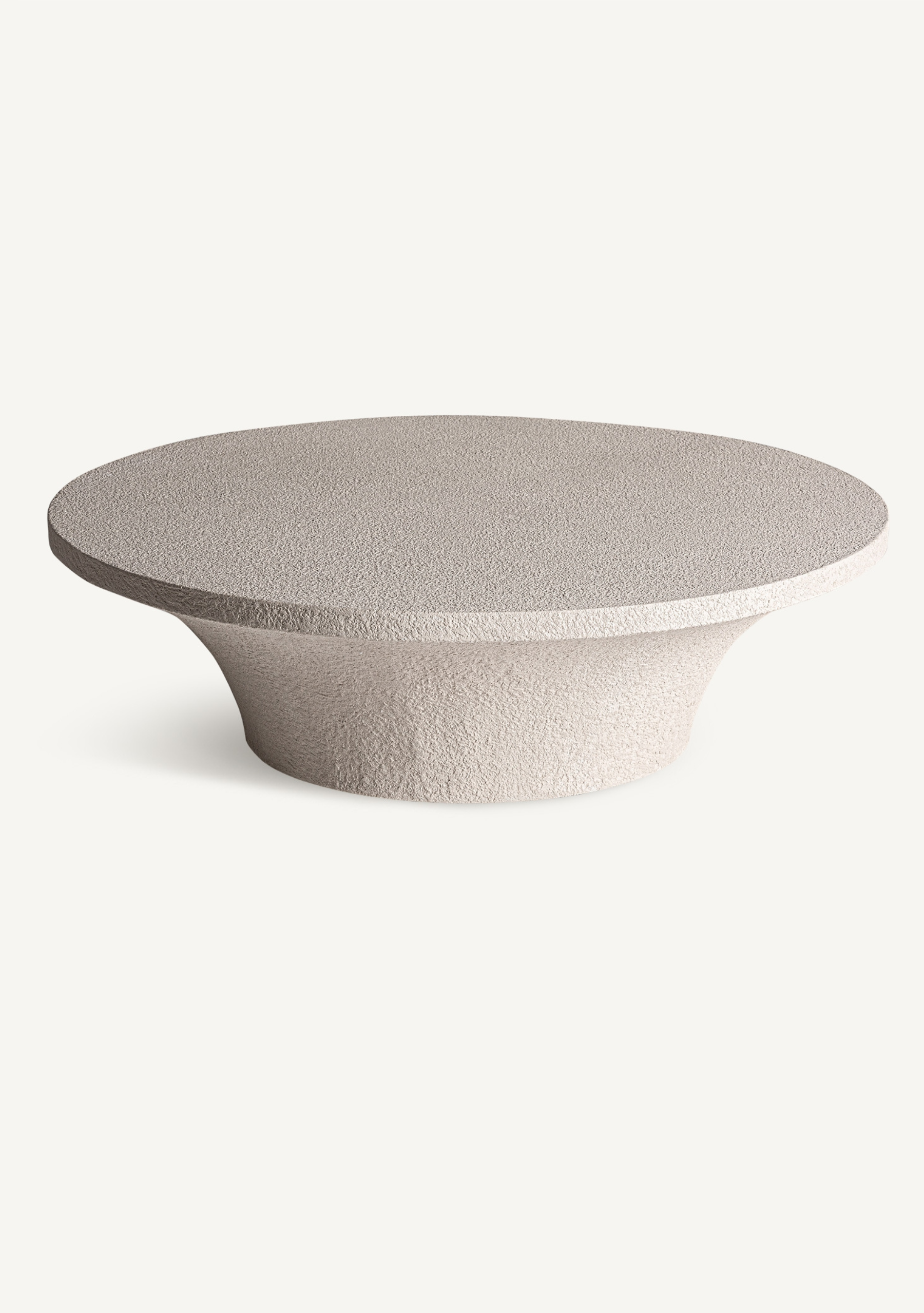 Sion Sculptural Cement Coffee Table – Beige - Elara Maison