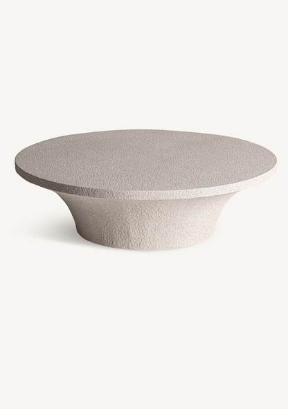 Sion Sculptural Cement Coffee Table – Beige - Elara Maison