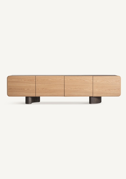 Laneo Wood TV Stand – Light Brown - Elara Maison