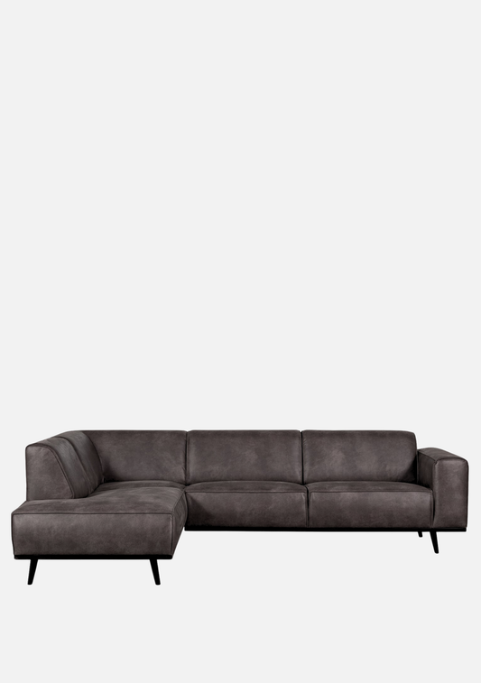 Statement Eco Leather Sofa – Dark Grey