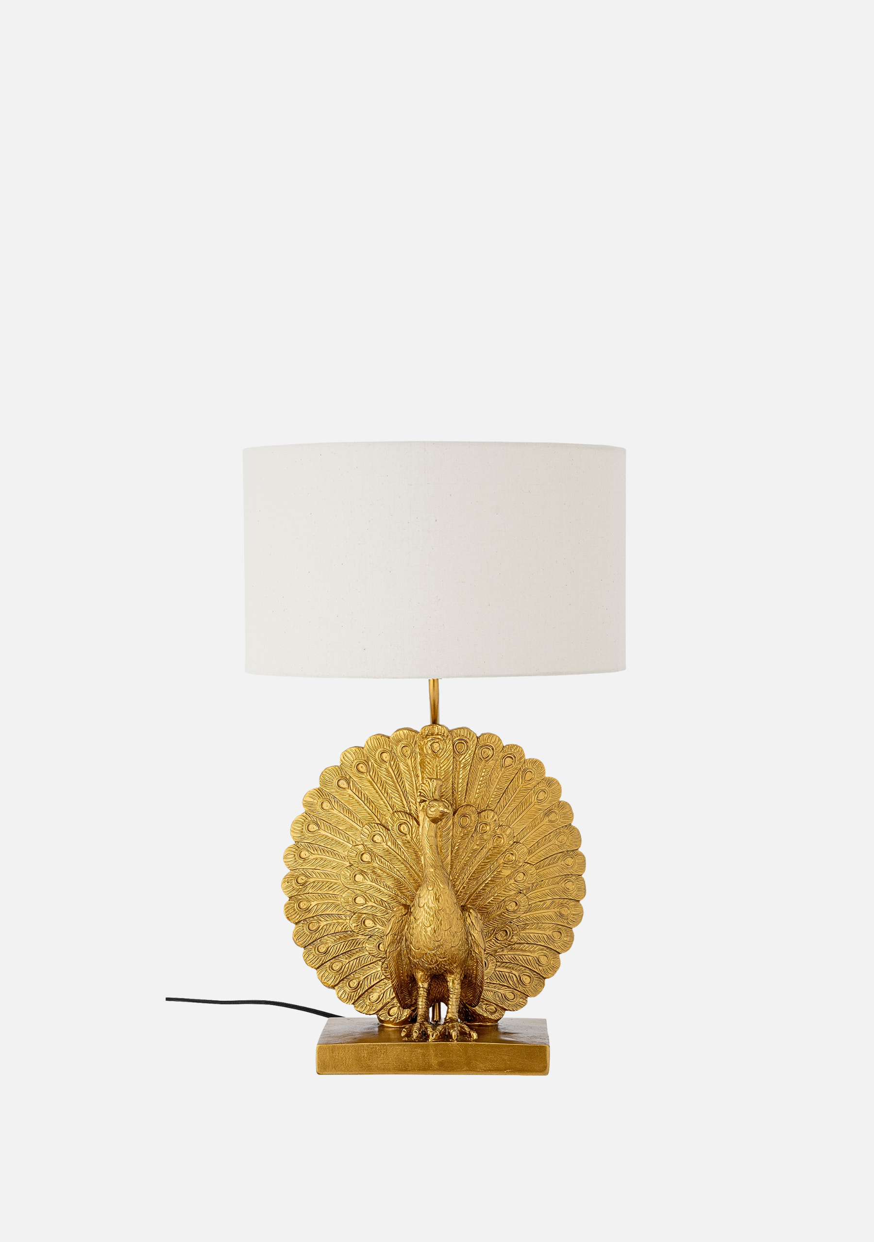 Peacock Lamp – Gold Polyresin - Elara Maison