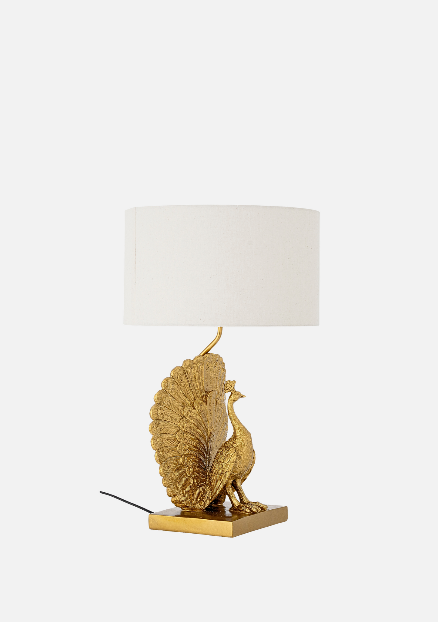 Peacock Lamp – Gold Polyresin - Elara Maison