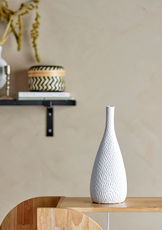 Pela Lamp – White Stoneware - Elara Maison