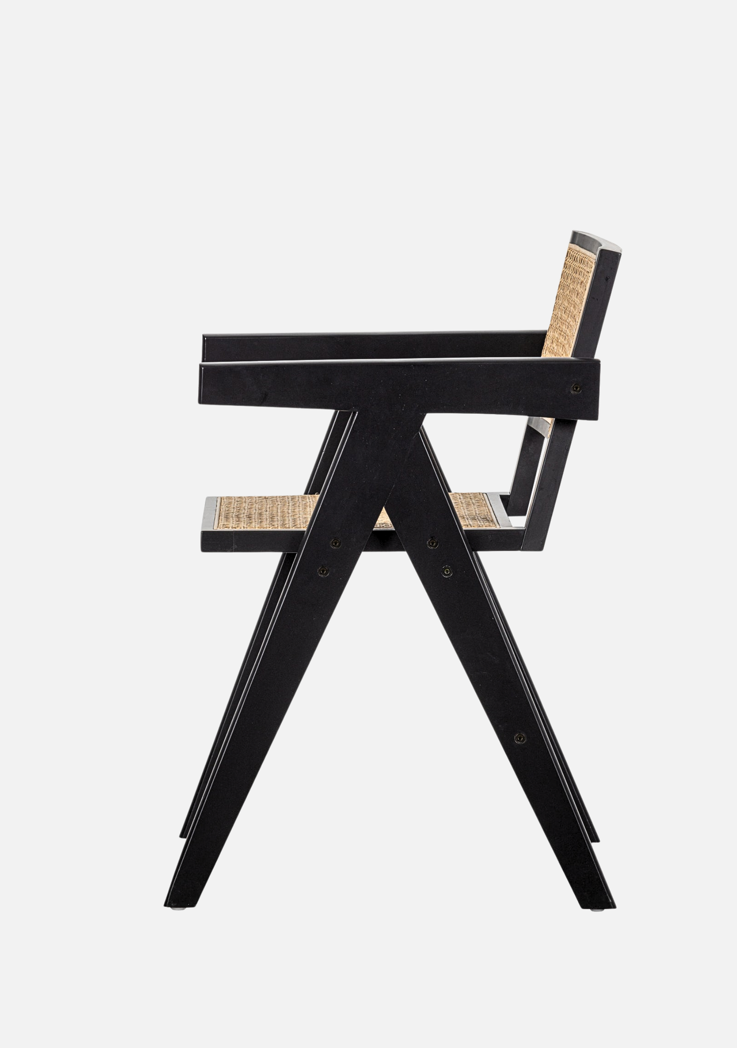 Gunn Dining Chair – Rattan & Black Wood