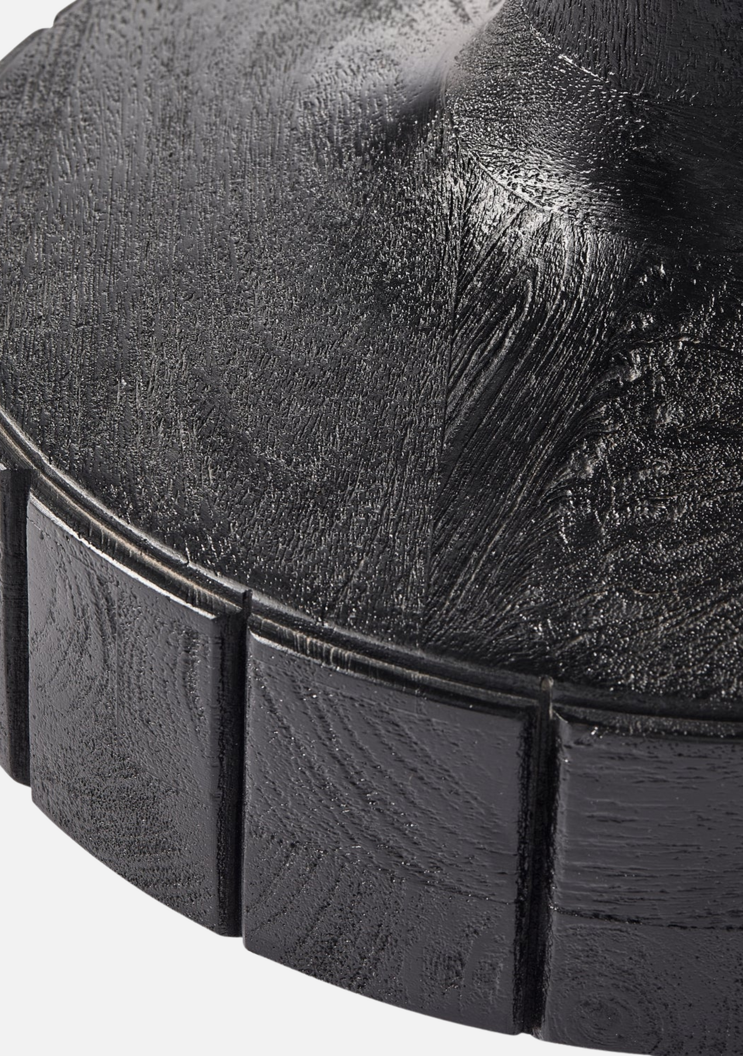 Soya Side Table – Mango Wood & Glass, Black - Elara Maison