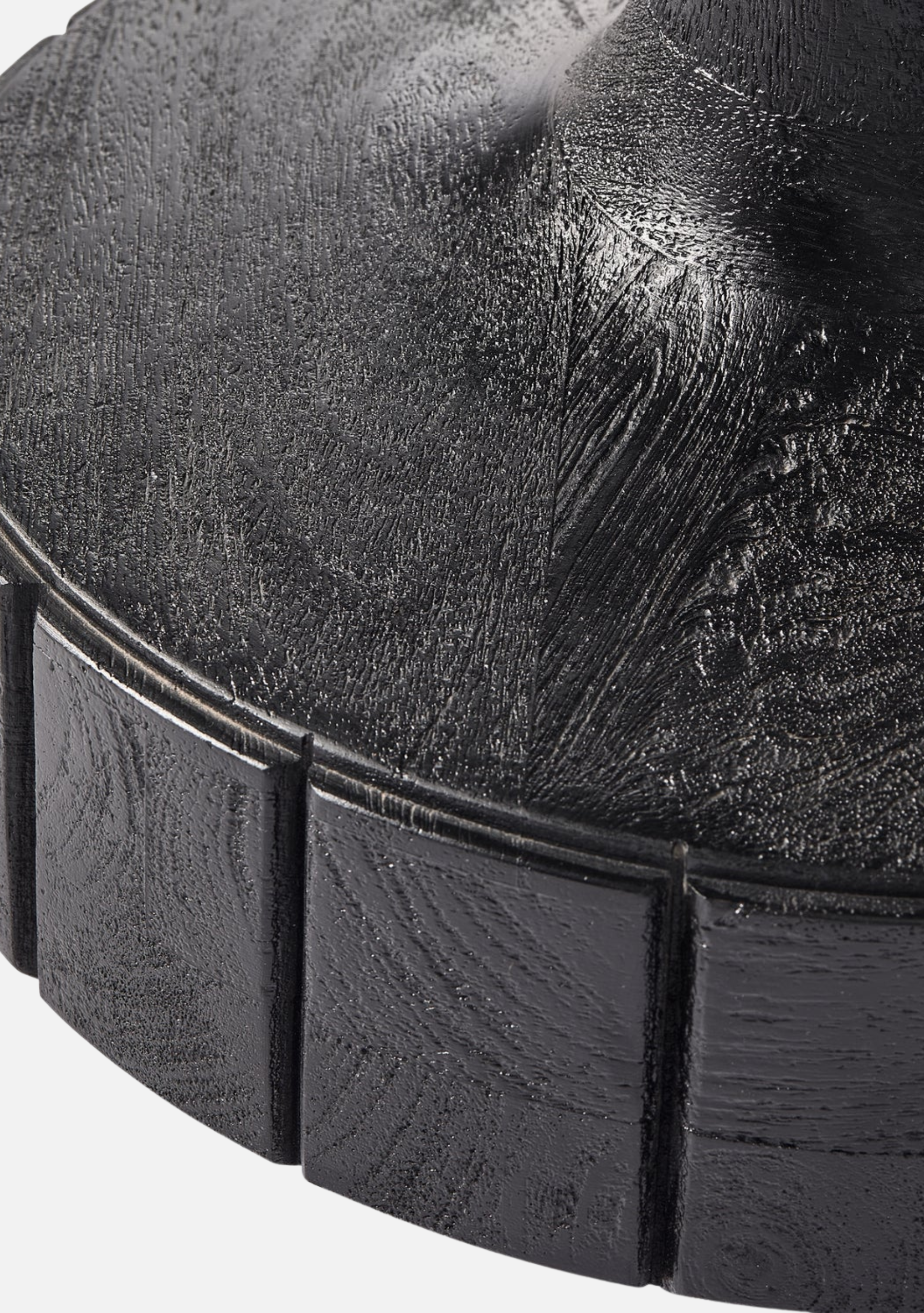 Soya Side Table – Mango Wood & Glass, Black - Elara Maison