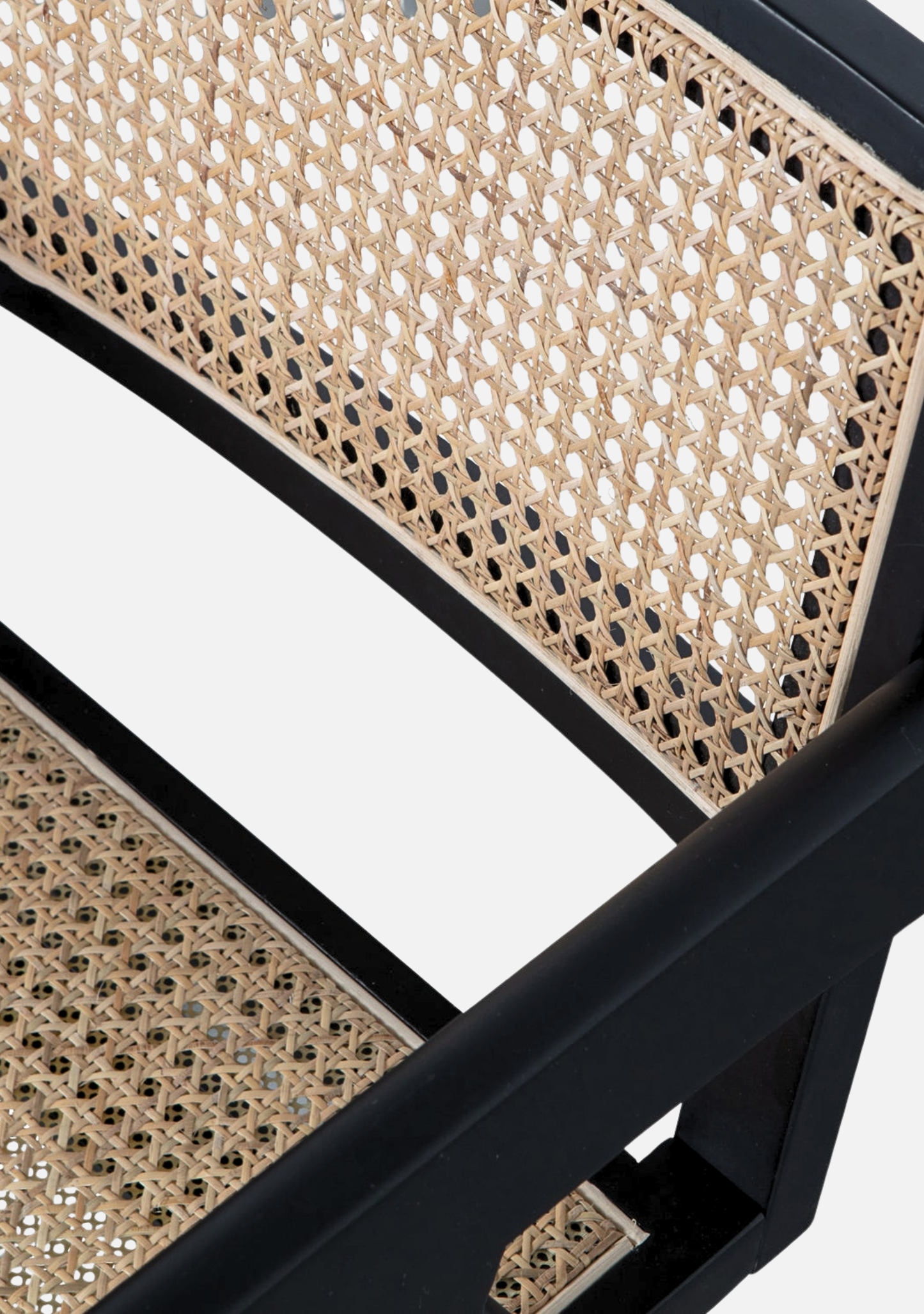 Gunn Dining Chair – Rattan & Black Wood