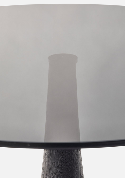 Soya Side Table – Mango Wood & Glass, Black - Elara Maison