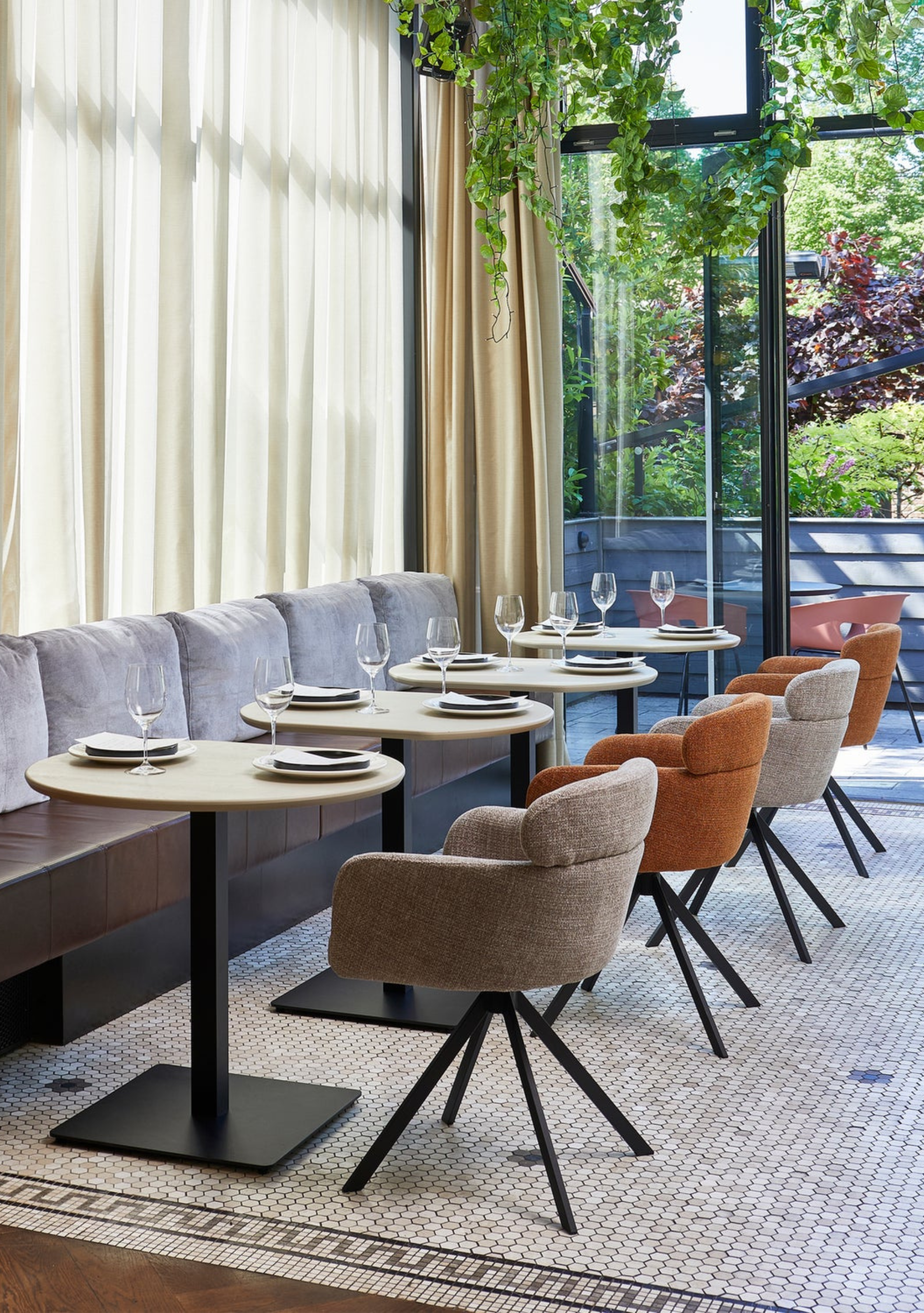 Tablo Bistro Table – Oak & Metal Base Grey 80×74 cm (FSC®) - Elara Maison