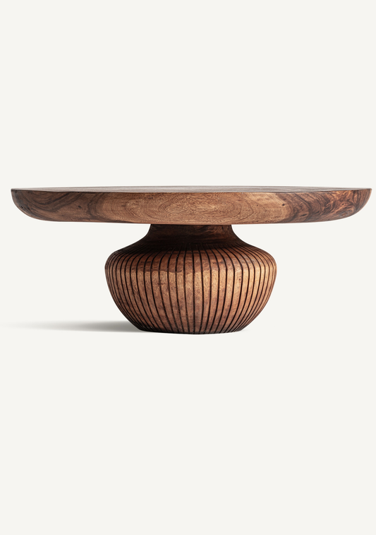 Zobue Sculptural Coffee Table – Brown - Elara Maison
