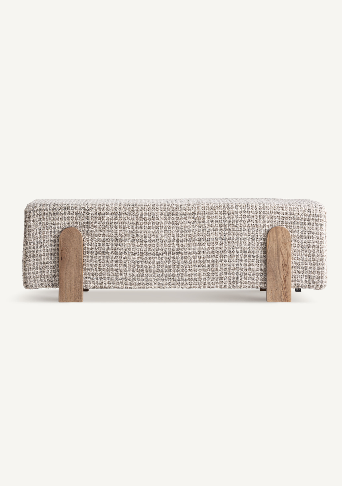 Beccles Upholstered Bed Bench – Beige & Natural Wood - Elara Maison