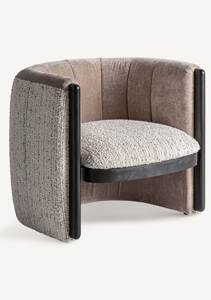 Erbach Taupe & Black Lounge Armchair
