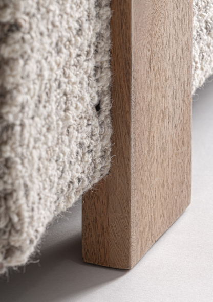 Beccles Upholstered Bed Bench – Beige & Natural Wood - Elara Maison