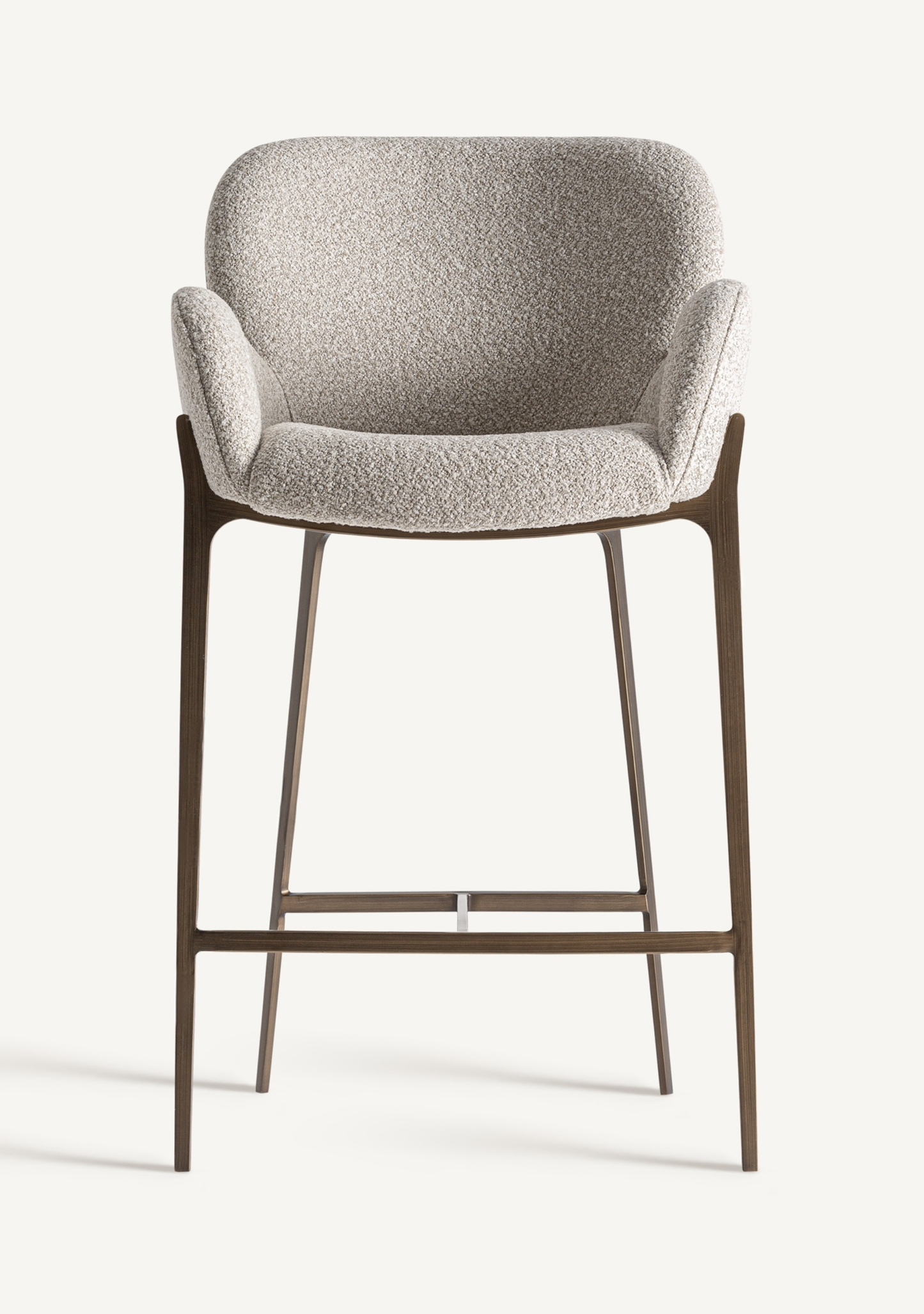 Gerb Upholstered Bar Stool – Beige - Elara Maison