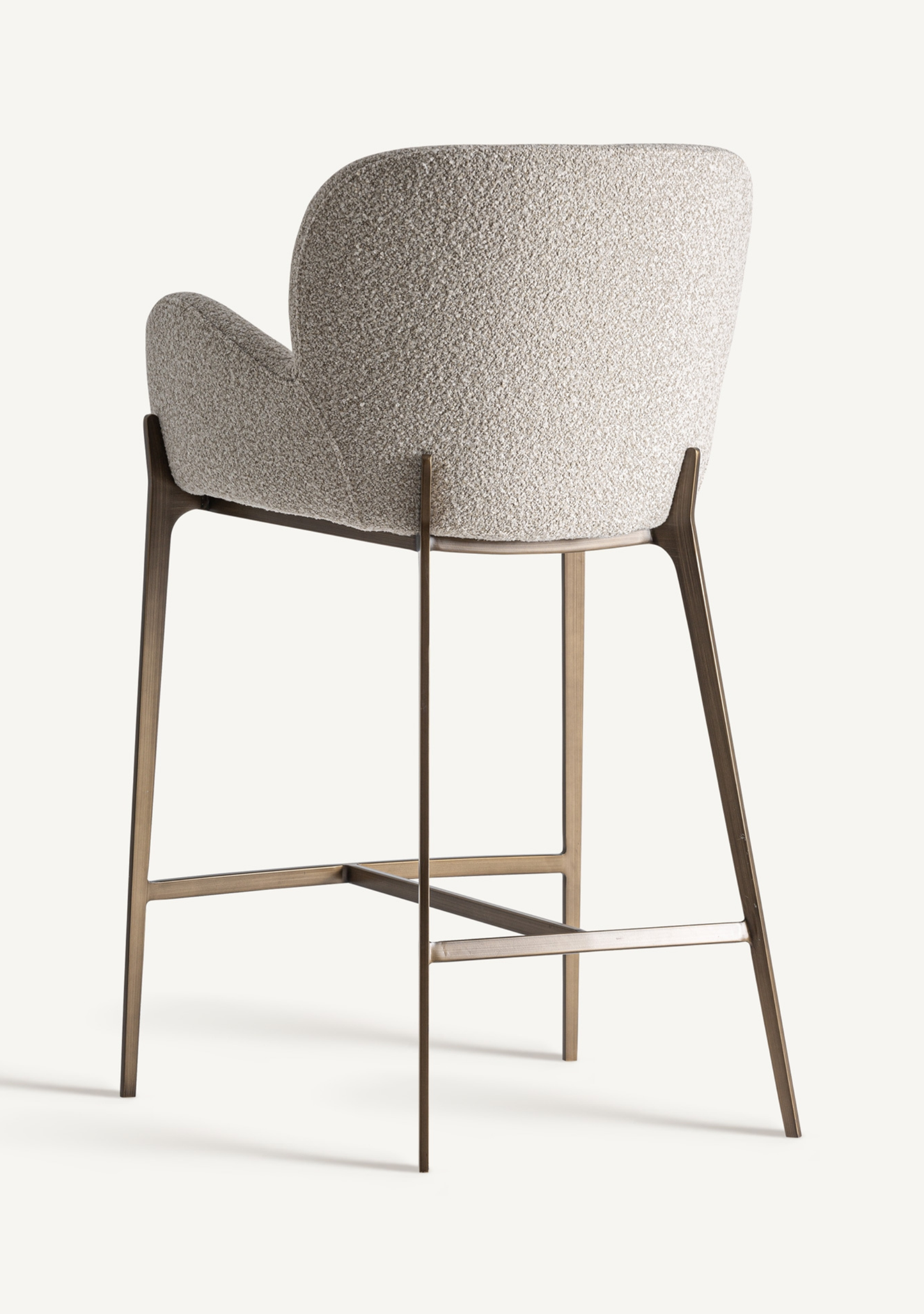 Gerb Upholstered Bar Stool – Beige - Elara Maison