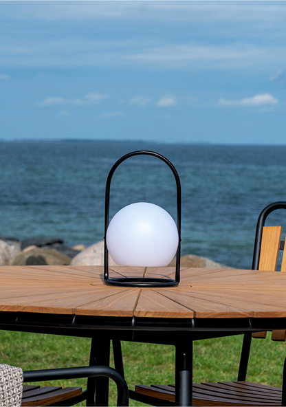 Cleveland Dining Table – Ø130 cm, Teak & Black Metal - Elara Maison