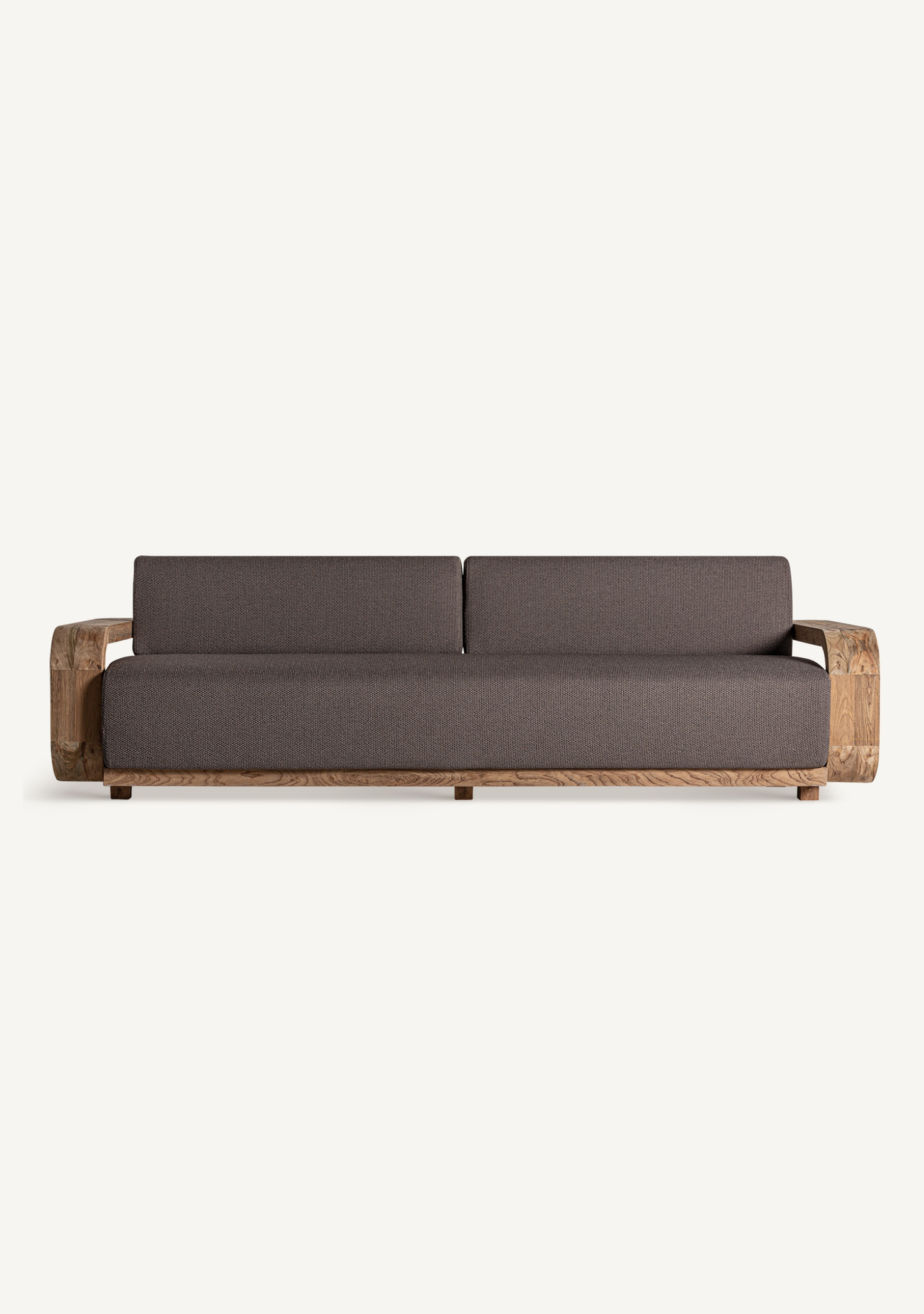 Corba Sculptural Wood Sofa – Brown - Elara Maison
