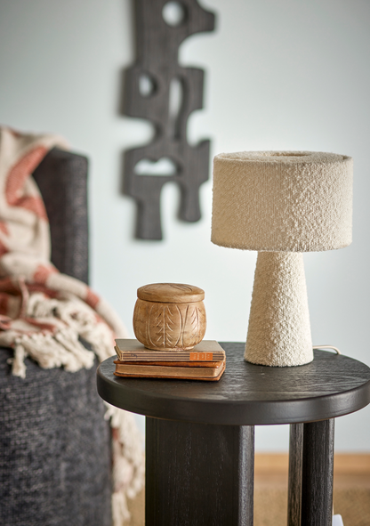 Emmie Lamp – White Bouclé - Elara Maison