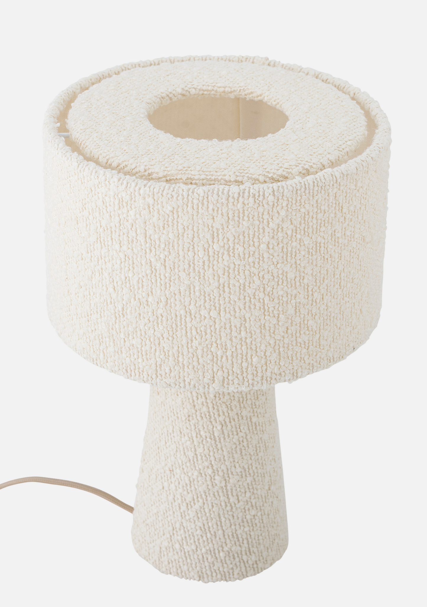 Emmie Lamp – White Bouclé - Elara Maison