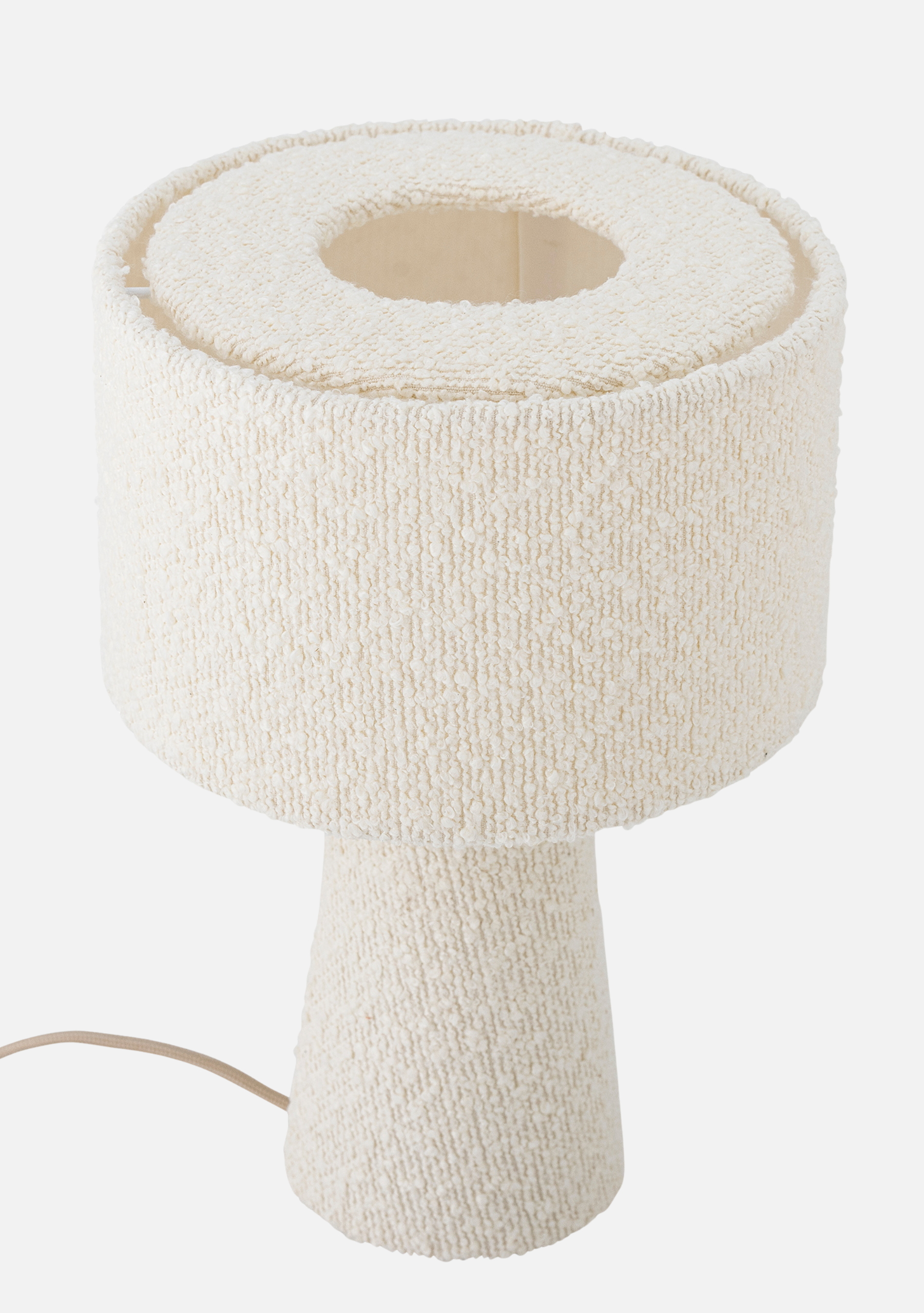 Emmie Lamp – White Bouclé - Elara Maison