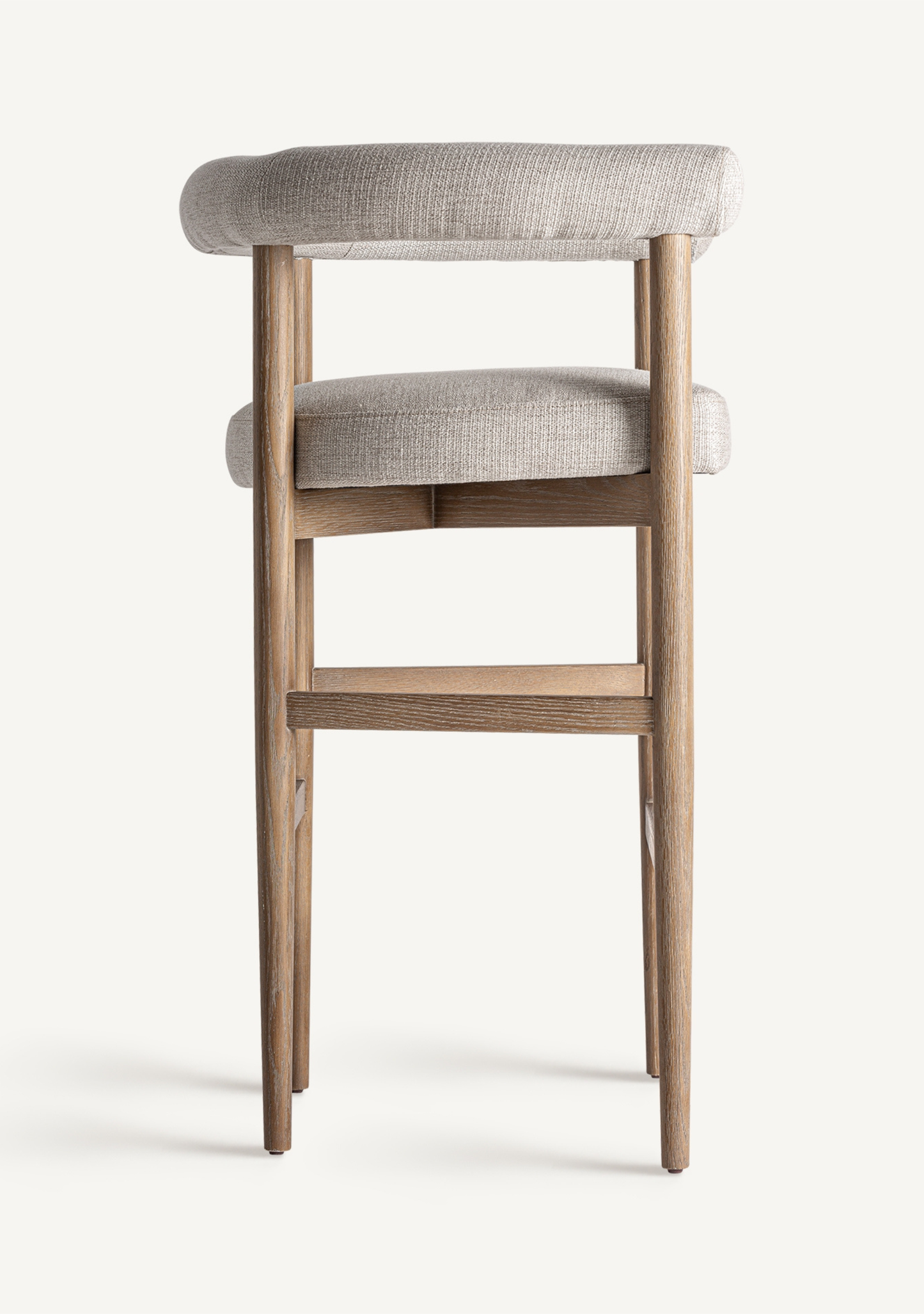 Lazins Bar Stool – Beige Upholstered Ash Wood