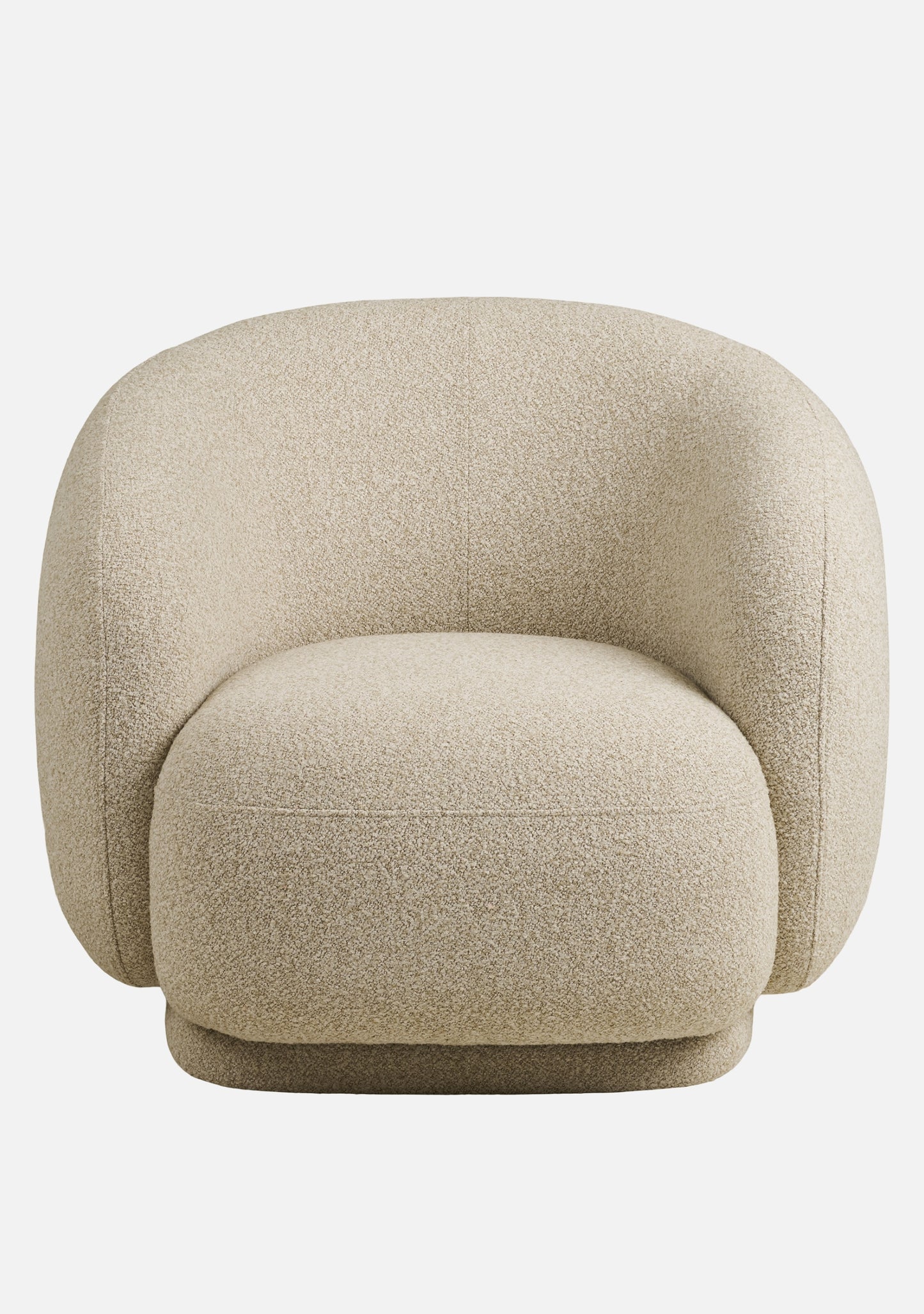 Hawkes Swivel Lounge Chair – Sand Bouclé Texture
