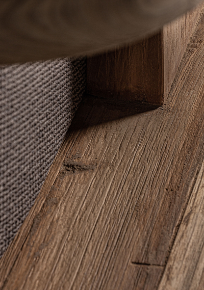 Corba Sculptural Wood Sofa – Brown - Elara Maison