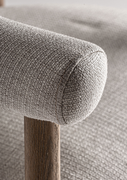 Lazins Bar Stool – Beige Upholstered Ash Wood