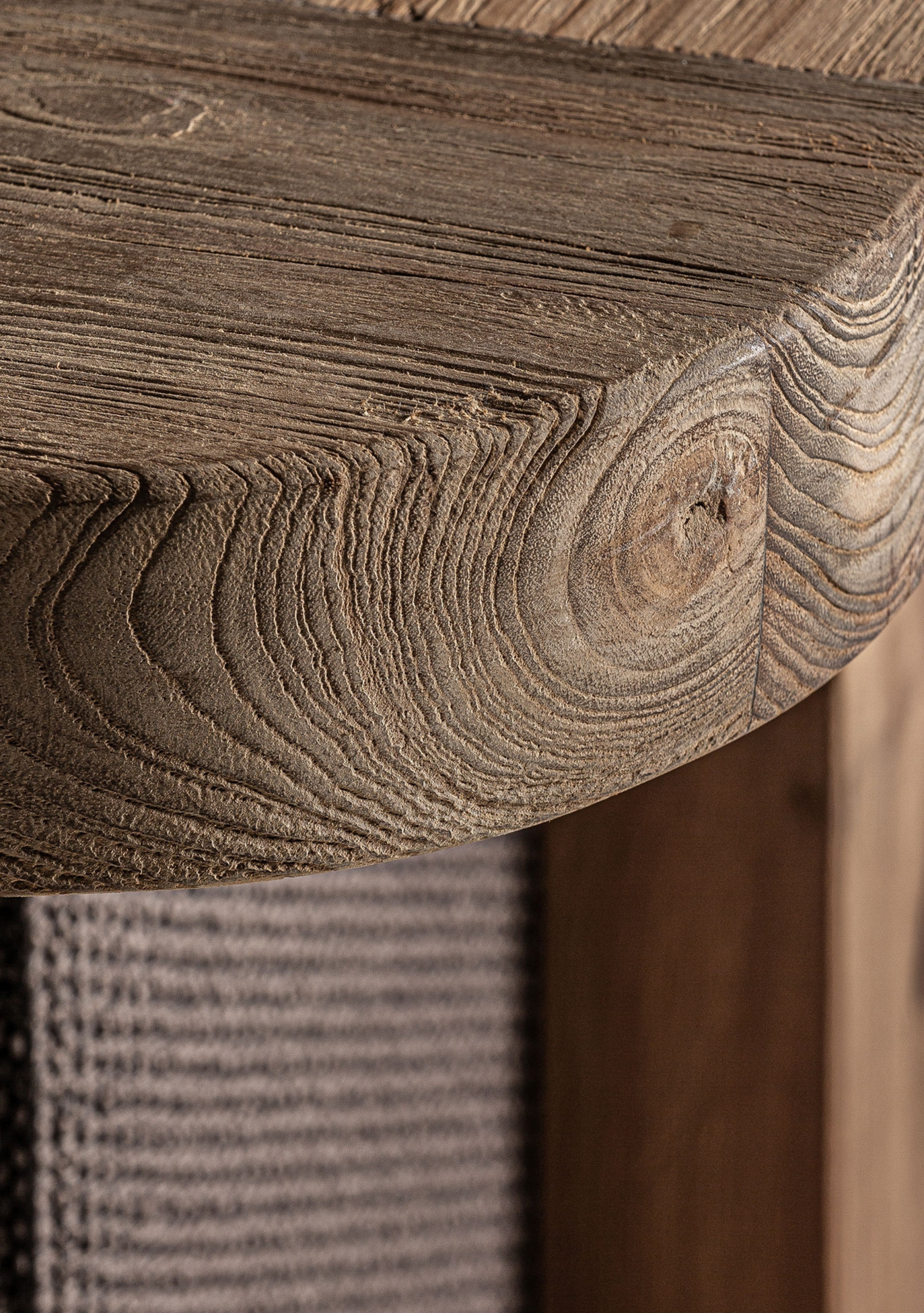 Corba Sculptural Wood Sofa – Brown - Elara Maison