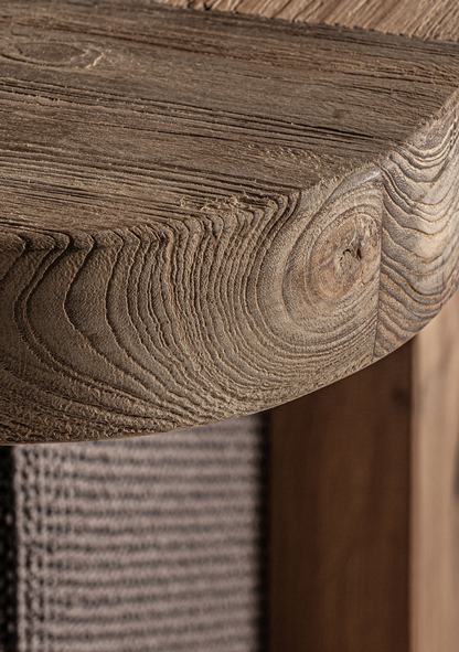 Corba Sculptural Wood Sofa – Brown - Elara Maison