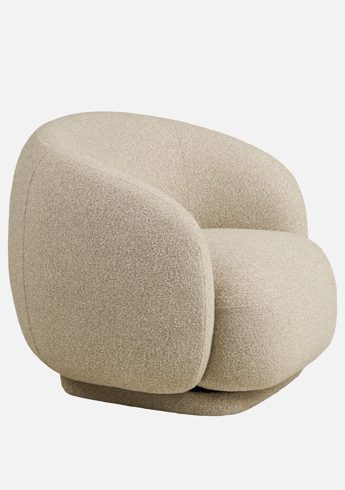Hawkes Swivel Lounge Chair – Sand Bouclé Texture