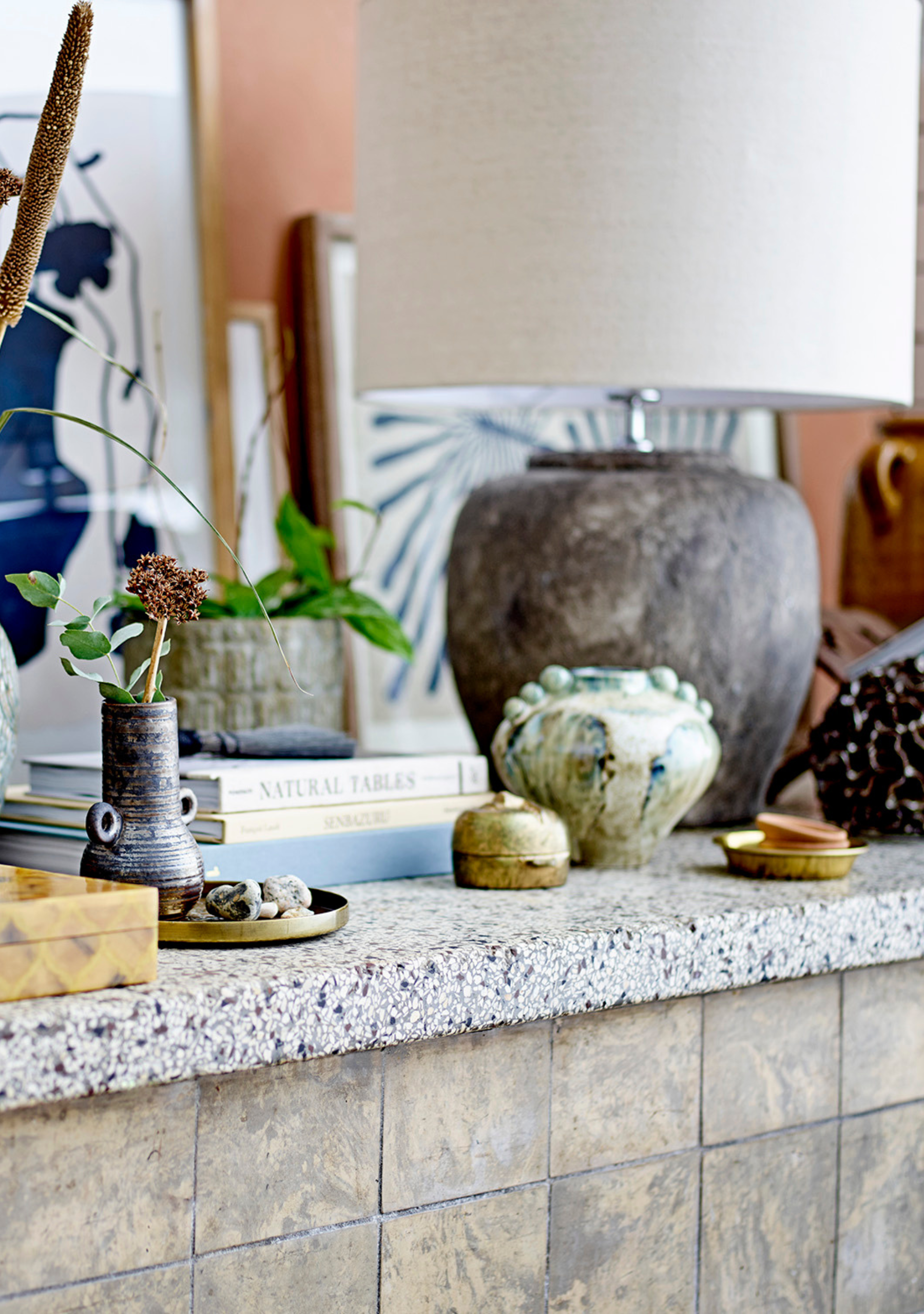 Isabelle Lamp – Grey Stoneware - Elara Maison