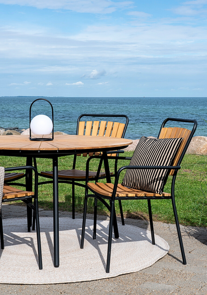 Cleveland Dining Chair – Set of 4, Teak & Black Metal - Elara Maison