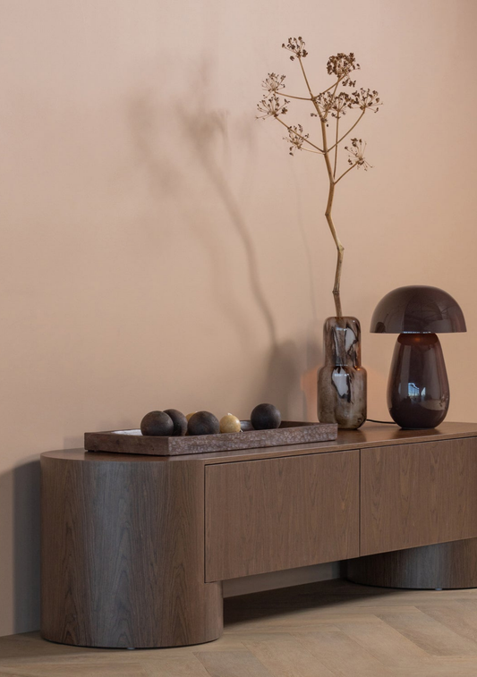 Velari TV Unit – Brown Wood Veneer - Elara Maison