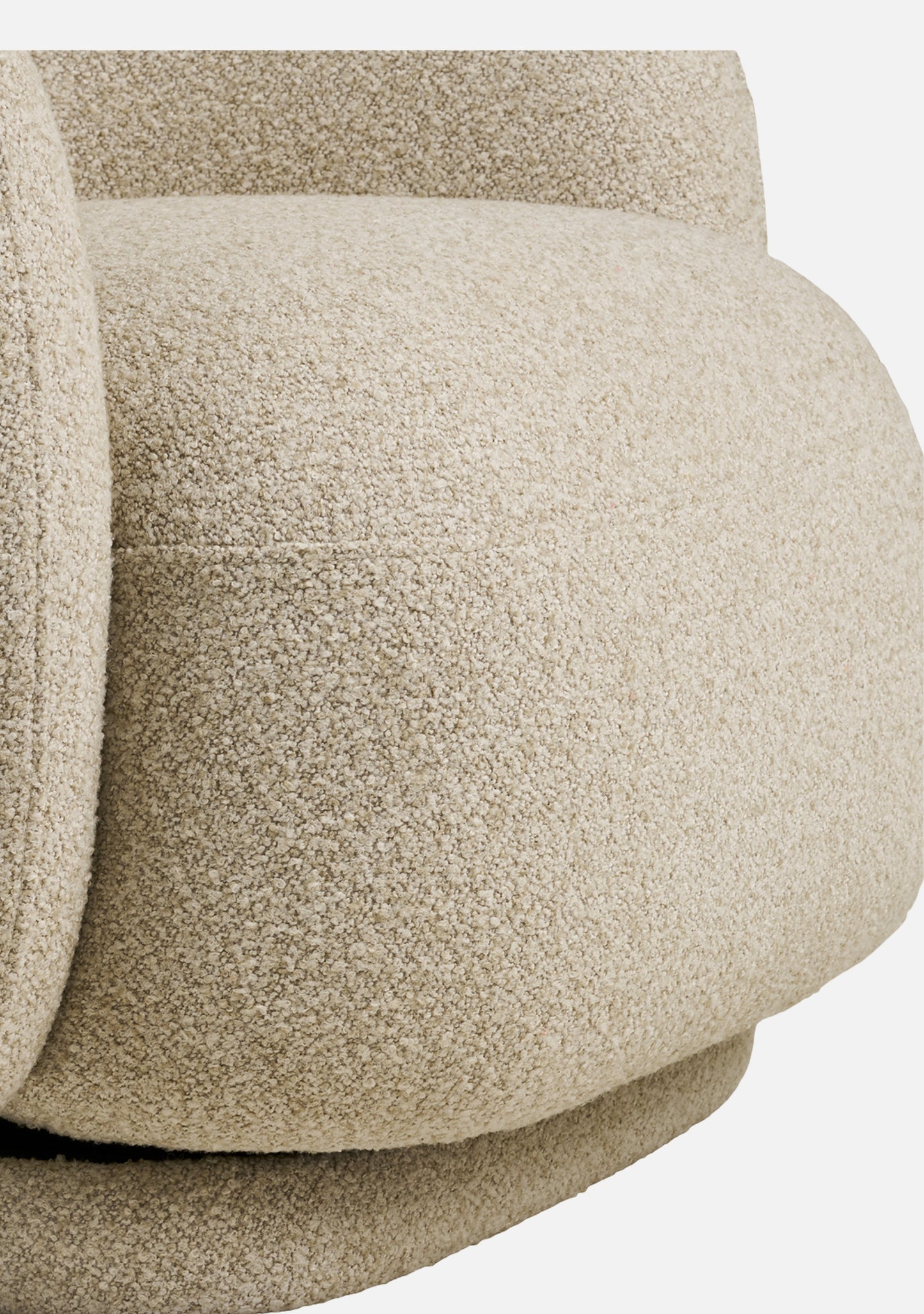 Hawkes Swivel Lounge Chair – Sand Bouclé Texture